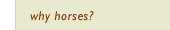 why horses?